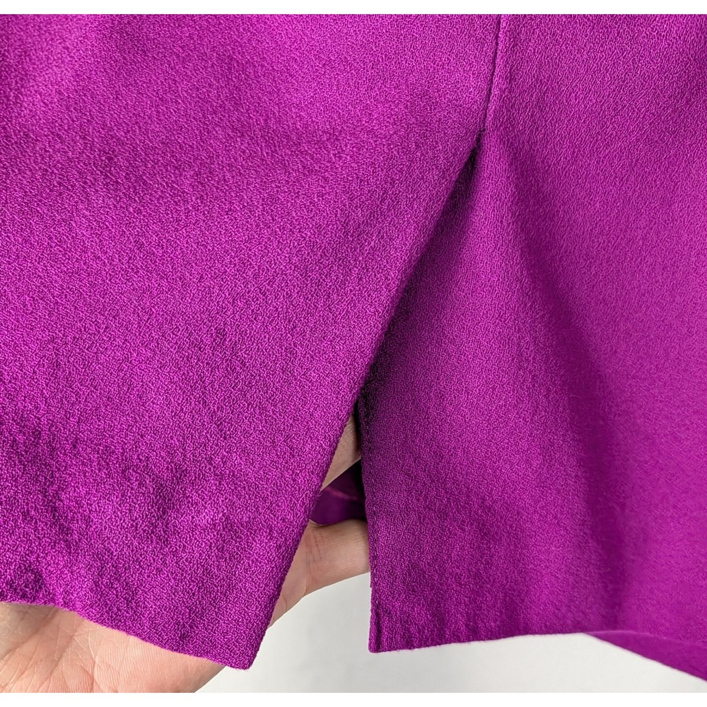 Tahari Vintage Magenta 100% Wool Pencil Skirt Made in USA Size 12 Purple - Picture 4 of 15